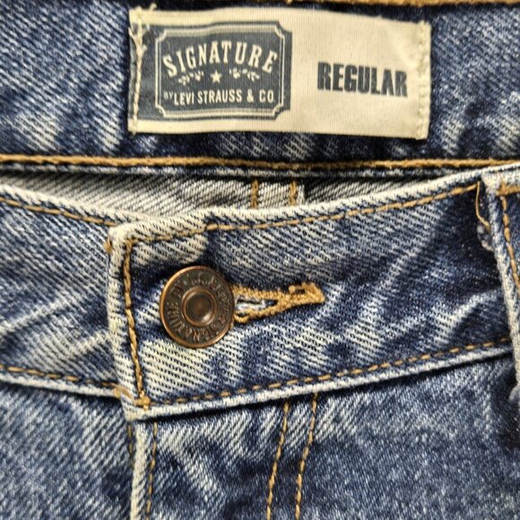 Levi Strauss Signature Traditional Regular Fit Men's Cotton Blue Jeans 36x30 - Picture 4 of 10